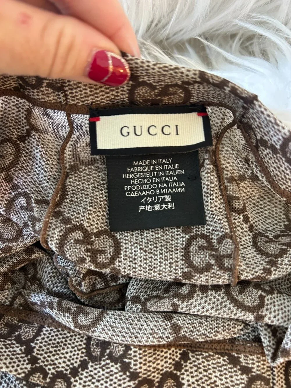 Gucci GG Supreme Monogram Tights, Size S